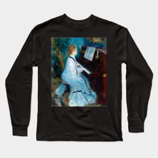 Woman at the Piano by Auguste Renoir Long Sleeve T-Shirt